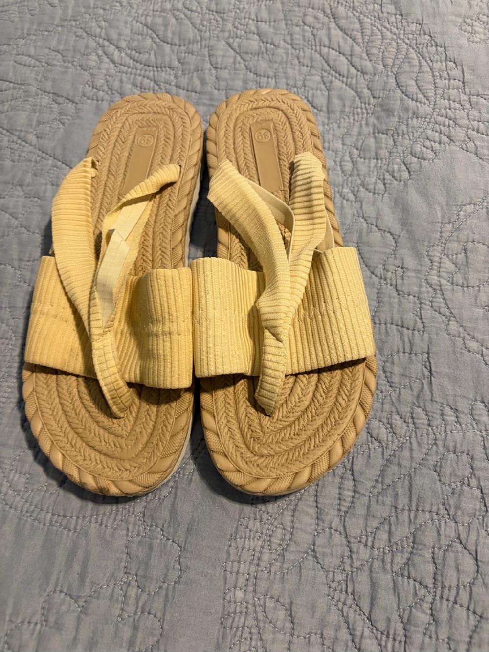 Amazon Beige Rope-Style Slide Sandals - Picture 2 of 3